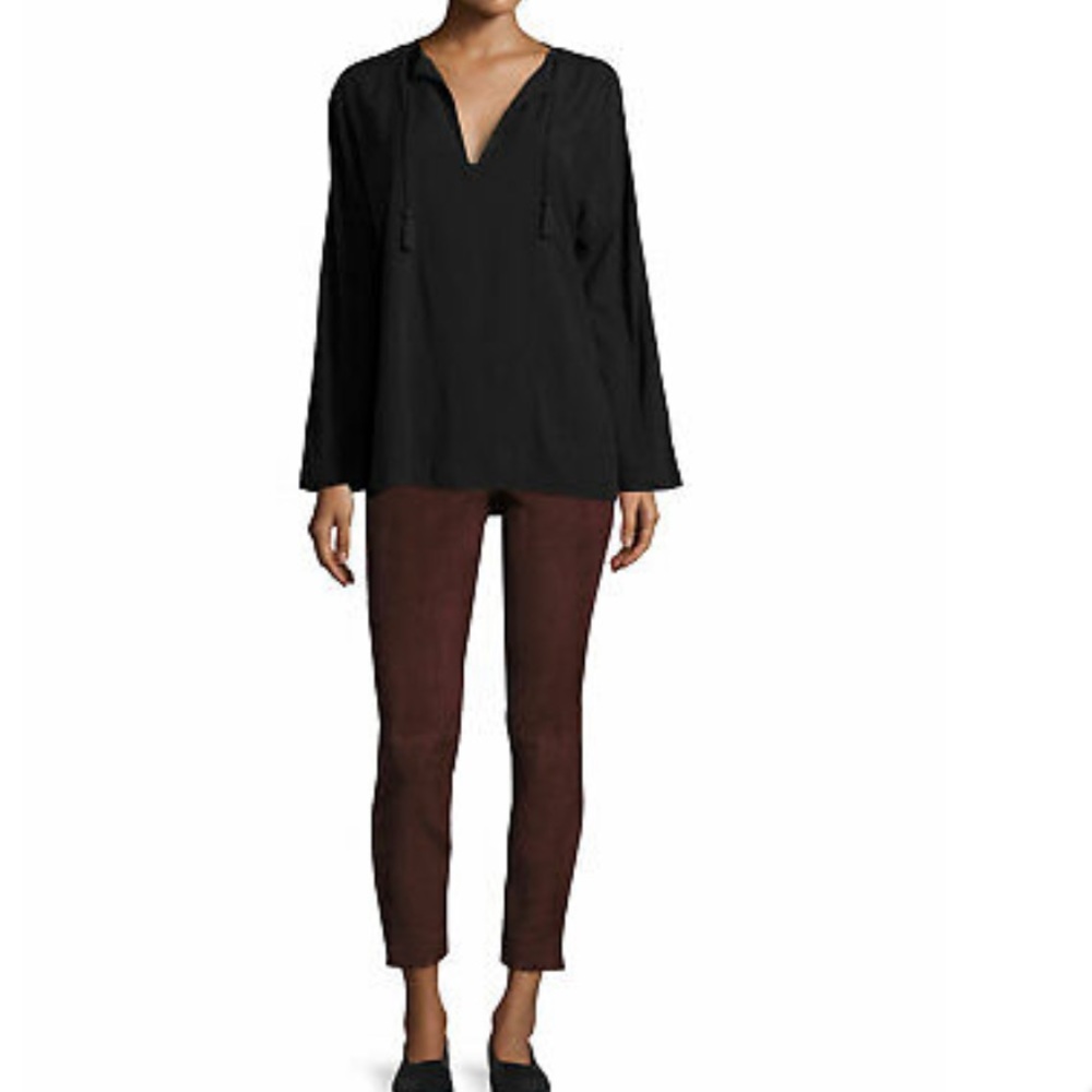 NWT Vince V-neck castle tie festival top